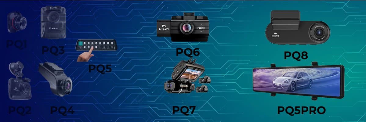 Ewolucja wideorejestratorów Mikavi od PQ1 do PQ8