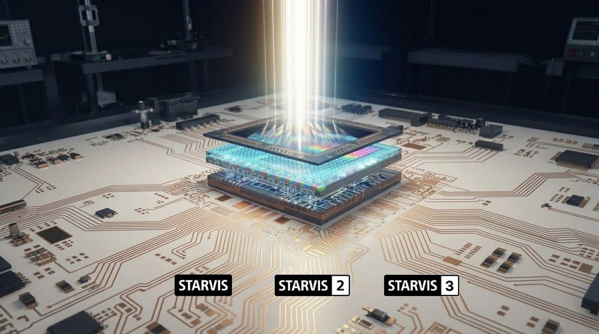 Matryca Sony STARVIS — trzy generacje sensora CMOS: STARVIS, STARVIS 2, STARVIS 3 na płytce PCB