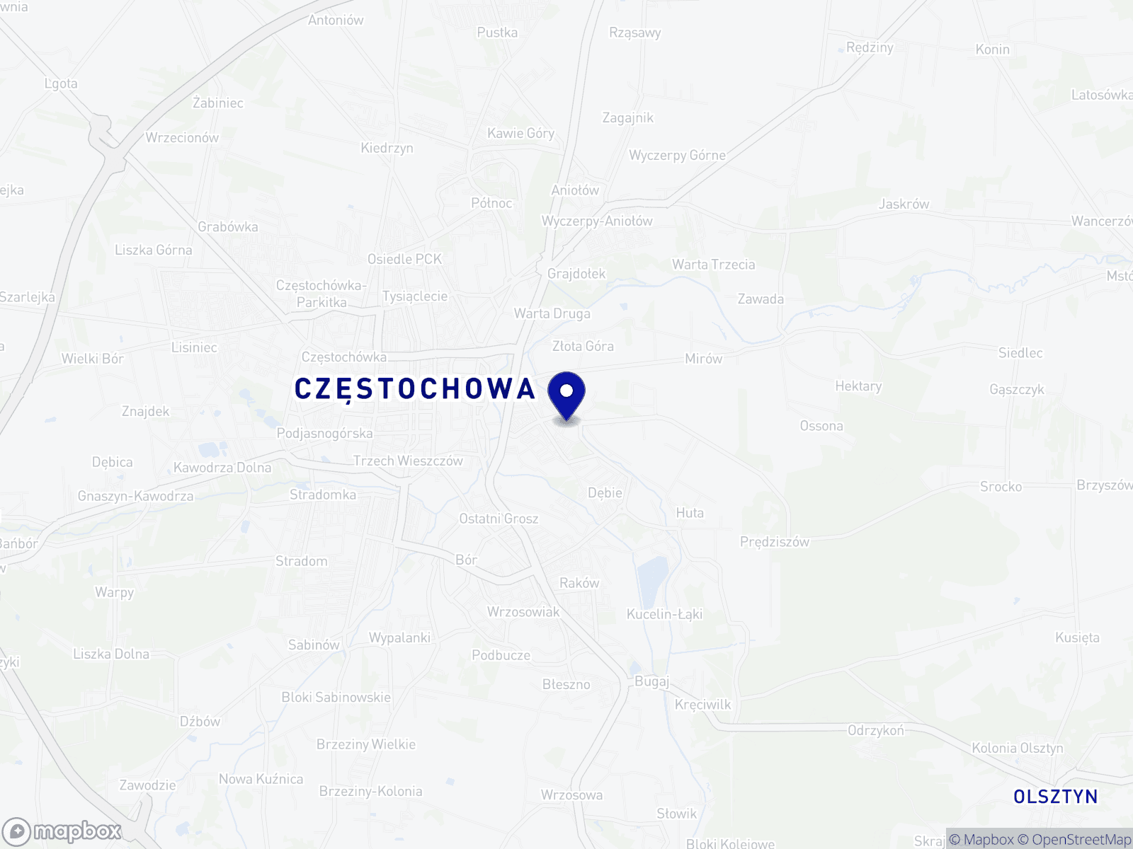 Mapa dojazdu do AdiAuto, ul. Wilgotna 18, Częstochowa