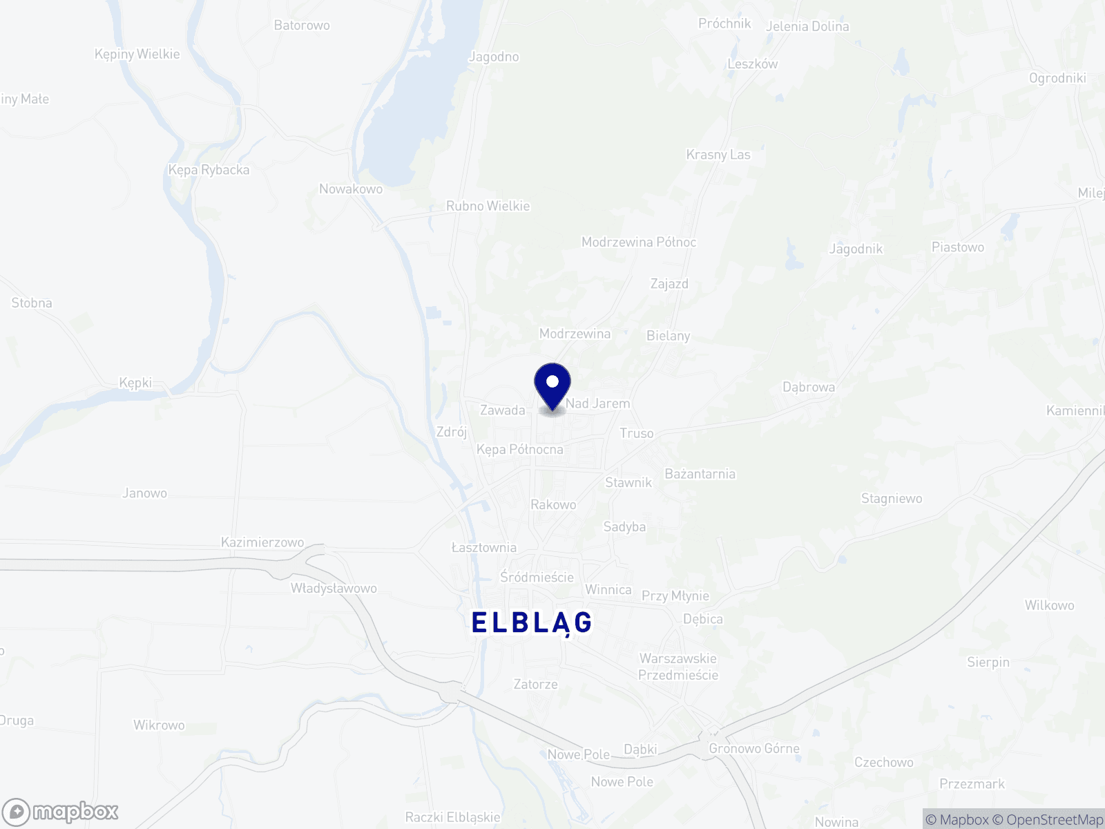 Mapa dojazdu do Autoradex, ul. Żyrardowska 83D, Elbląg