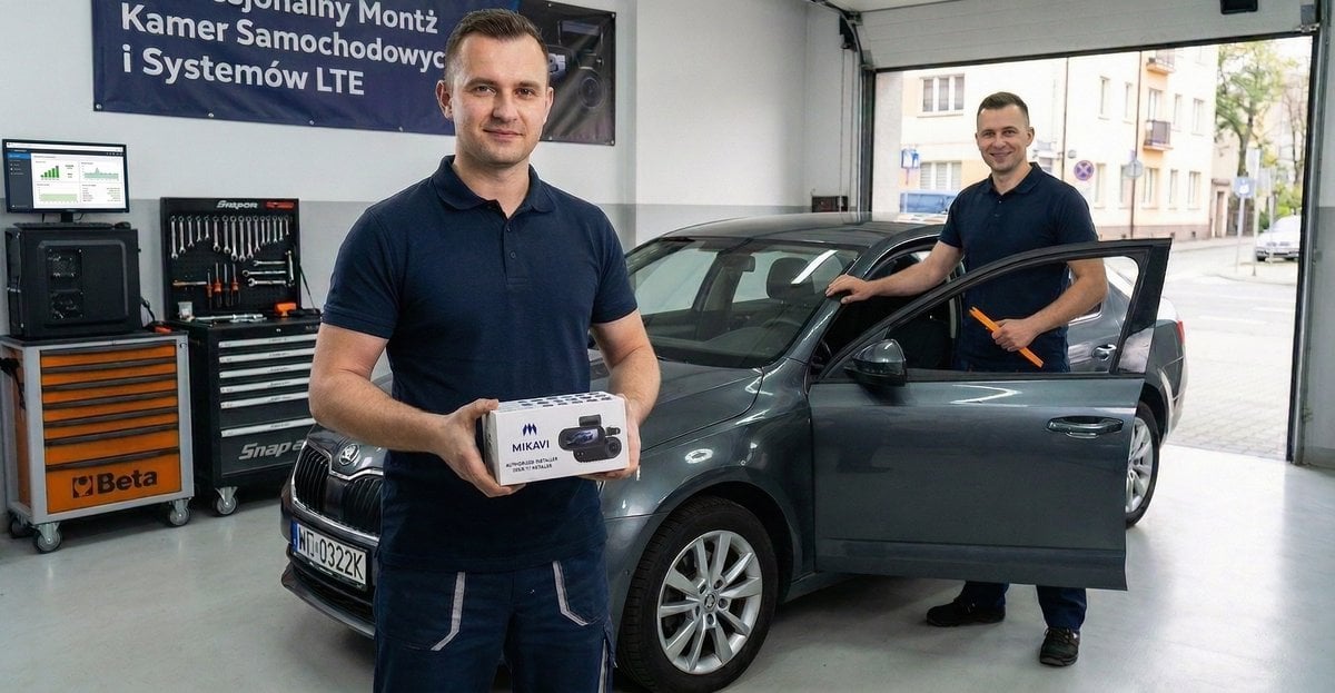 Profesjonalny montaż kamery samochodowej Mikavi