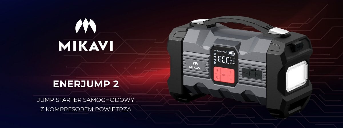 Mikavi EnerJump 2 - Jump Starter samochodowy z kompresorem powietrza