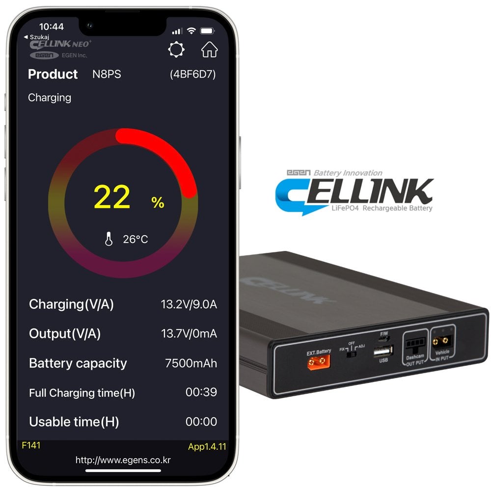 Widok aplikacji mobilnej Cellink