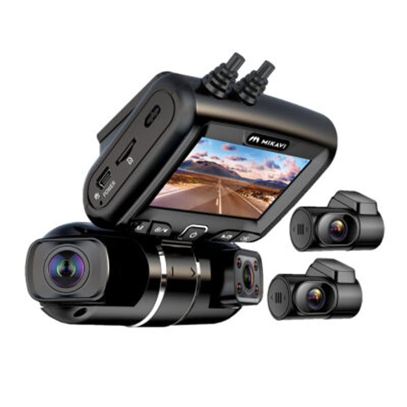 Kamera samochodowa Mikavi PQ7 4CH z ekranem IPS i dwoma kamerami zewnętrznymi